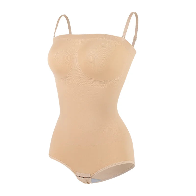 Women Strapless Bodysuits Shapewear Seam-free Tude Tops Bodyshaper Compression Waist Trainer Push Up Butt Lifter Backless Shaper