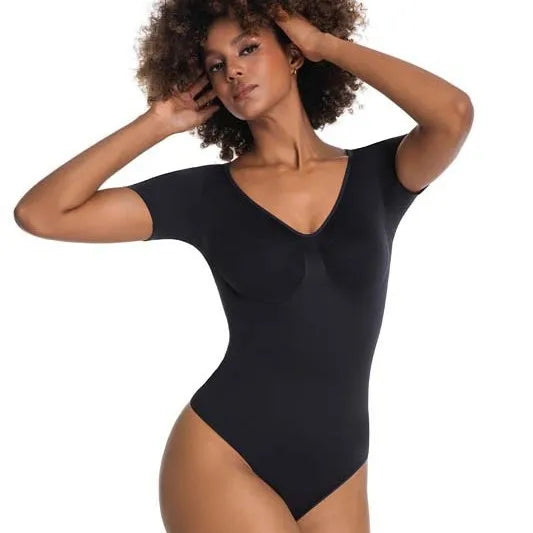 Seamless V-Neck Sculpt Short-Sleeve Bodysuit