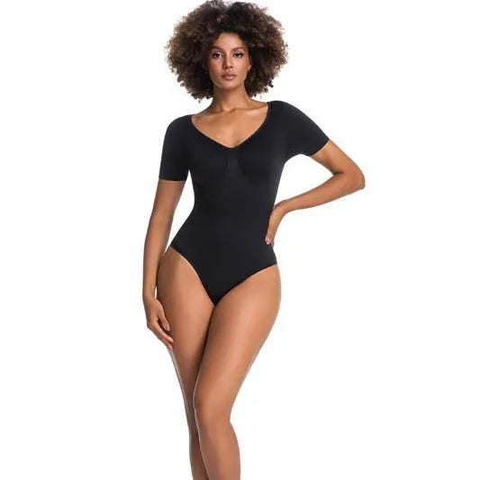 Seamless V-Neck Sculpt Short-Sleeve Bodysuit